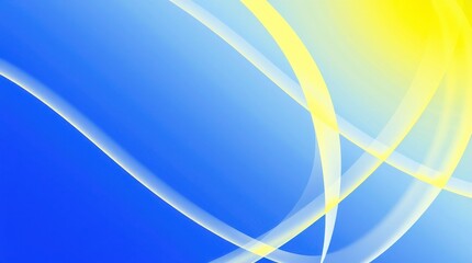 Abstract Yellow And Blue Gradient Background With Curved White Lines Ideal For Digital Design