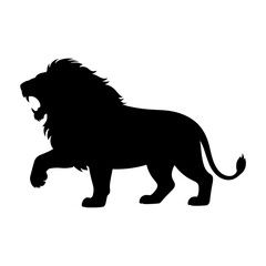 Lion Silhouette Vector Illustration , Animal Silhouette Vector