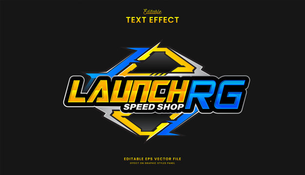 decorative automotive launch racing editable text effect design