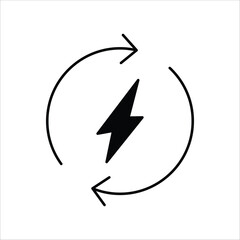 recharge icons. simple solid vector