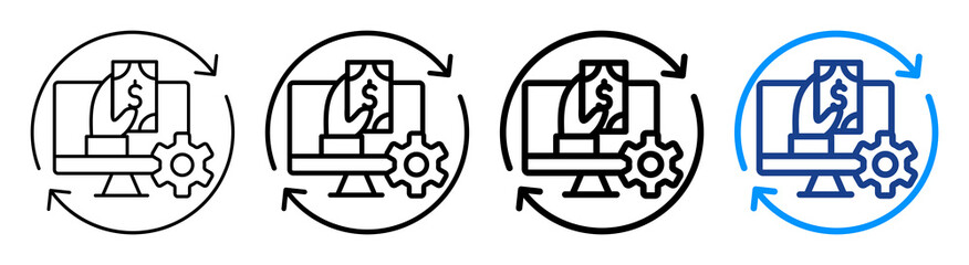 Fototapeta premium Payment System Icon Different Style Outline Collection Set
