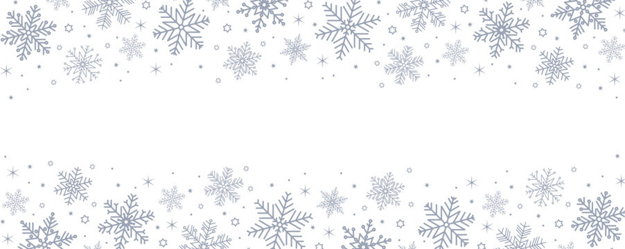 christmas banner with snowflake frame vector illustration
