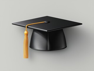Black Graduation Cap Isolated on Transparent Background: Vector Illustration for Academic Design and Ceremony Projects