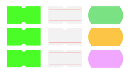 Set of Colorful Blank Price Tags and Discount Labels with Unique Shapes, Vector Design for Retail and Marketing