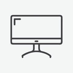 Modern and Minimalist Monitor Stand Icon in Sleek Line Art Style