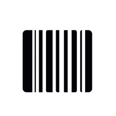 A simple barcode illustration with alternating black and white vertical lines on a white background