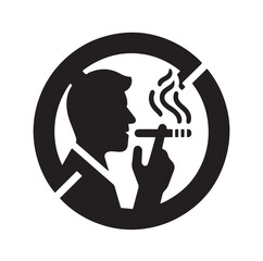 No Smoking Icon – Clean Vector Prohibition Sign for Safety & Health