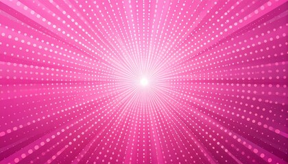 Vibrant pink burst with white polka dots creates dynamic, energetic background for celebrations