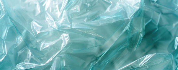 Obraz premium Abstract background of transparent crumpled plastic wrap .