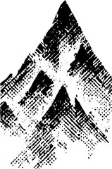 Obraz premium Grungy high contrast mountain stencil design for urban art and print projects
