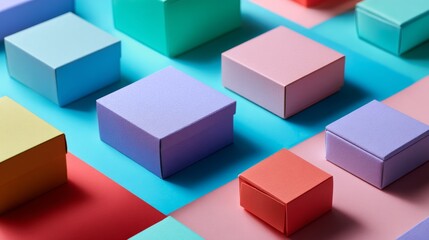 Fototapeta premium Abstract cubes colorful background modern styled photography geometry concept