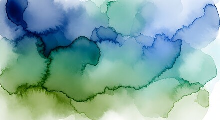 Obraz premium Abstract watercolor texture blending light green and sky blue tones, natural fluid details