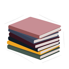 stack of books. Books of different colors stacked in a stack. 