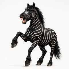 Obraz premium Big strong horse with zebra stripes
