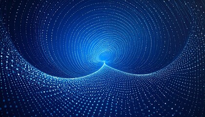 Enter an infinite digital vortex with mesmerizing blue particle streams creating a futuristic journey.
