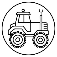 Autonomous Farming Machine Line Art Icon Vector Smart Agriculture Equipment Outline Design