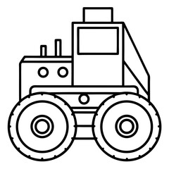 Autonomous Farming Machine Line Art Icon Vector Smart Agriculture Equipment Outline Design