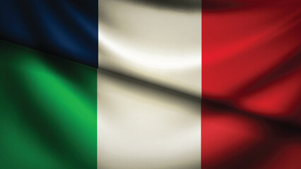italy and france flag fusion design
