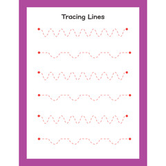 Tracing activity worksheet for kids page 07