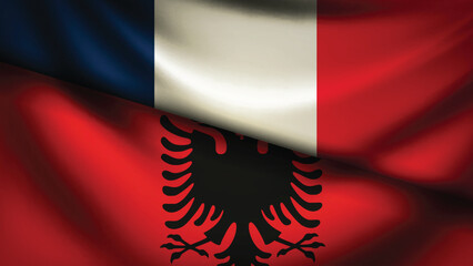 albania and france flag fusion design