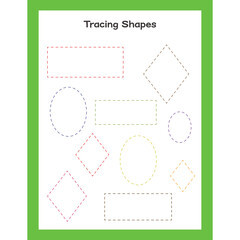 Tracing activity worksheet for kids page 21