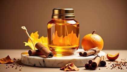 Autumnal Amber Perfume:  Cinnamon, Orange, and Warm Spices