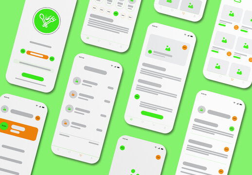 Food Delivery App UIUX Wireframe Set