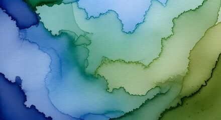 Obraz premium Realistic watercolor background in shades of blue and aqua, soft gradients and organic textures