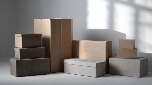 Stacked boxes styled product photography concept lifestyle packaging commerce retail design inspiration image