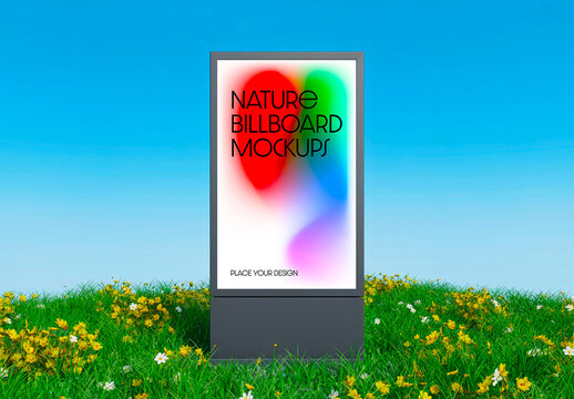 Nature Vertical Billboard Mockup