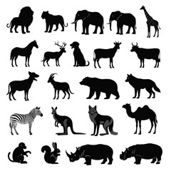 Obraz premium set of animals silhouettes