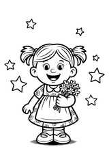 Fototapeta premium little girl with a gift