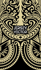 Tribal Jersey Vector Art, Polynesian, Maori-inspired tee shirt with ornate tribal motifs, black and gold, Traditional, Ethnic, Tribal Jersey with Customize Name Black and gold, sport creative Jersey