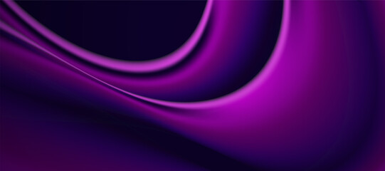 Elegant flowing dark purple fabric on a black background
