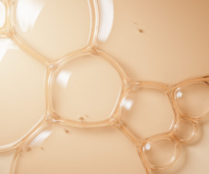Bubble foam texture pattern macro microscope. Cosmetic beauty product ceramide concept 3d rendering.