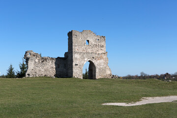 Ukraine Ternopil region Kremenets fortress on a cloudy summer day