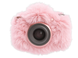 pink fur hat with fur