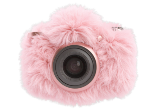 pink fur hat with fur