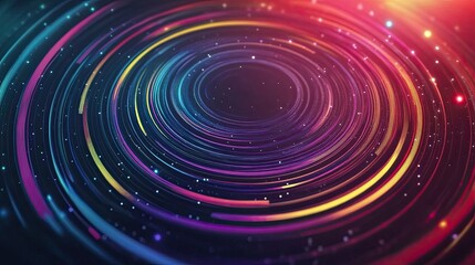 Rainbow colored concentric circles background for animation 