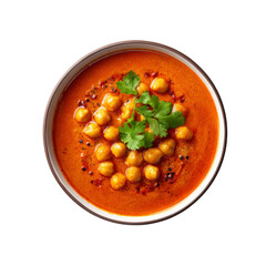 Delicious Red Chickpea Soup in a Bowl - Overhead Shot