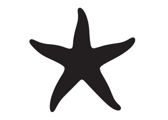 Fototapeta premium starfish logo silhouette vector, starfish silhouette vector illustration, black starfish silhouette logo vector, sea animals starfish logo silhouette vector on white background.