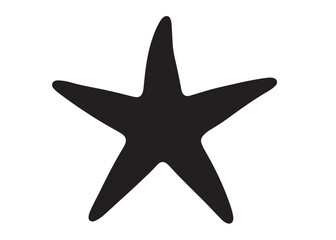 Fototapeta premium starfish logo silhouette vector, starfish silhouette vector illustration, black starfish silhouette logo vector, sea animals starfish logo silhouette vector on white background.