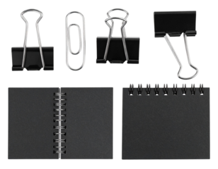 Set of Office Stationery Items Isolated on Transparent Background