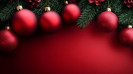 Holiday decorations featuring red ornaments and lush green foliage create a festive atmosphere for celebrations