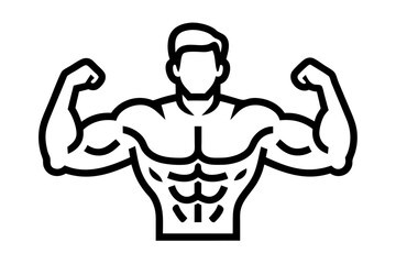 hand drawn vector illustration of an muscular man