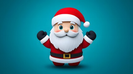 Cheerful Santa Claus figure celebrating the holiday season with a festive demeanor against a bright background