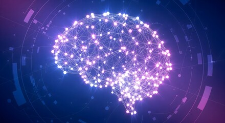 Abstract digital illustration of an artificial intelligence brain.