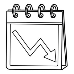 Calendar With Downward Trend Graph chart