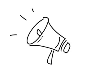 Sketch of megaphone illustration icon illustration