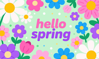 Bright Spring Flowers Greeting Card
